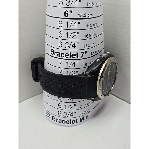 Sharp Analog Digital Quartz Sport Watch 5 ATM Black Rubber Band New Battery Mens - Picture 7 of 12